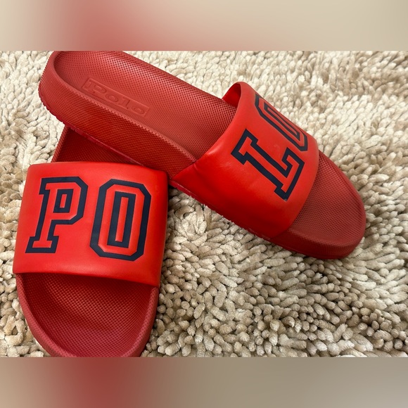COPY - Polo Ralph Lauren Cayson Logo Pool Slide - size 12 - Picture 3 of 7